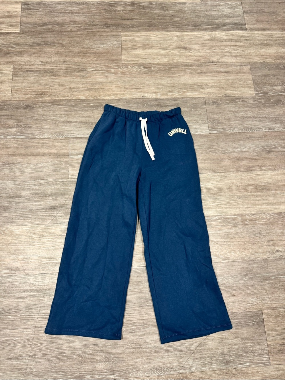 Unwell Navy Wide-Leg Sweatpants with Drawstring